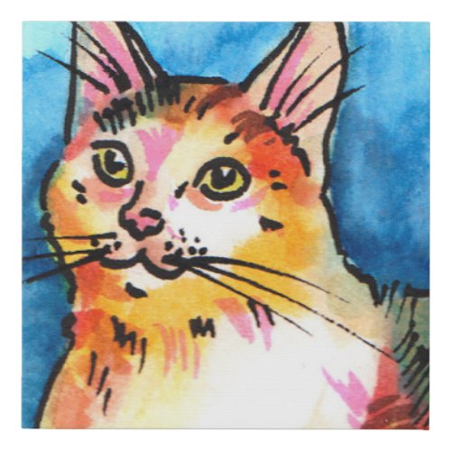 Calico Cat Faux Canvas Print
