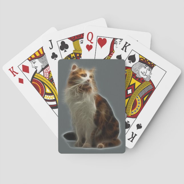 Calico Cat Fractal Poker Cards (Back)