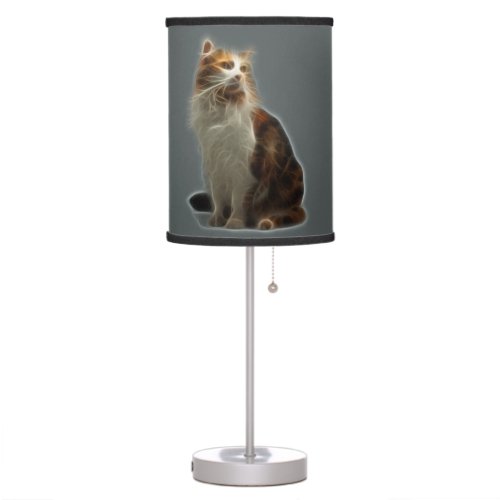 Calico Cat Fractal Table Lamp
