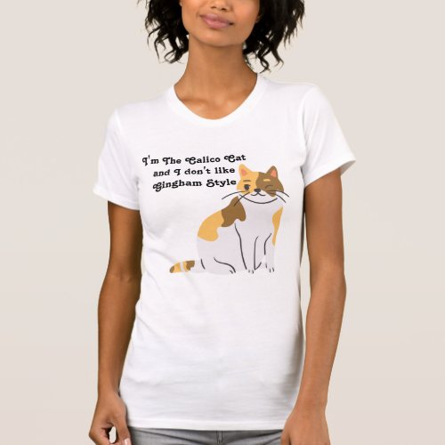 Calico Cat Gingham Dog Spoof T_Shirt