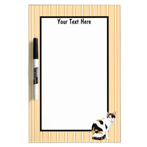 Calico Cat Graphic Art Personalized Dry Erase Board