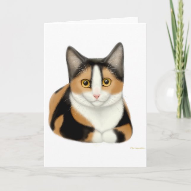 Calico Cat Greeting Card (Front)