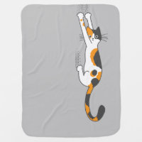 Calico Cat Hanging On Funny Cat Lover's