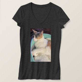 Calico Cat in Cat Bed T-Shirt