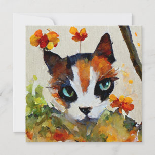 Calico cat in the garden