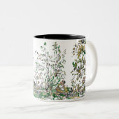 Calico Cat In The Garden Two-Tone Coffee Mug (Front Right)