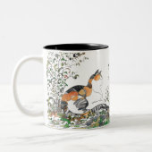 Calico Cat In The Garden Two-Tone Coffee Mug (Left)