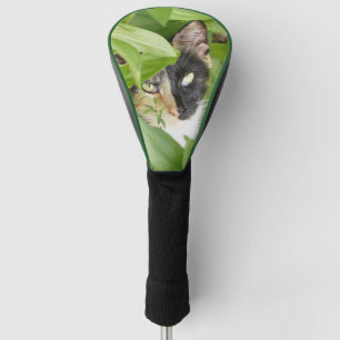 Calico Cat in the Zinnias Golf Head Cover