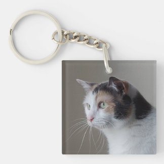 Calico cat keychain