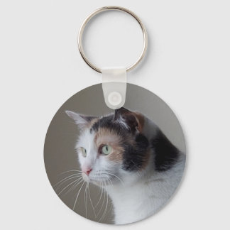 Calico cat keychain