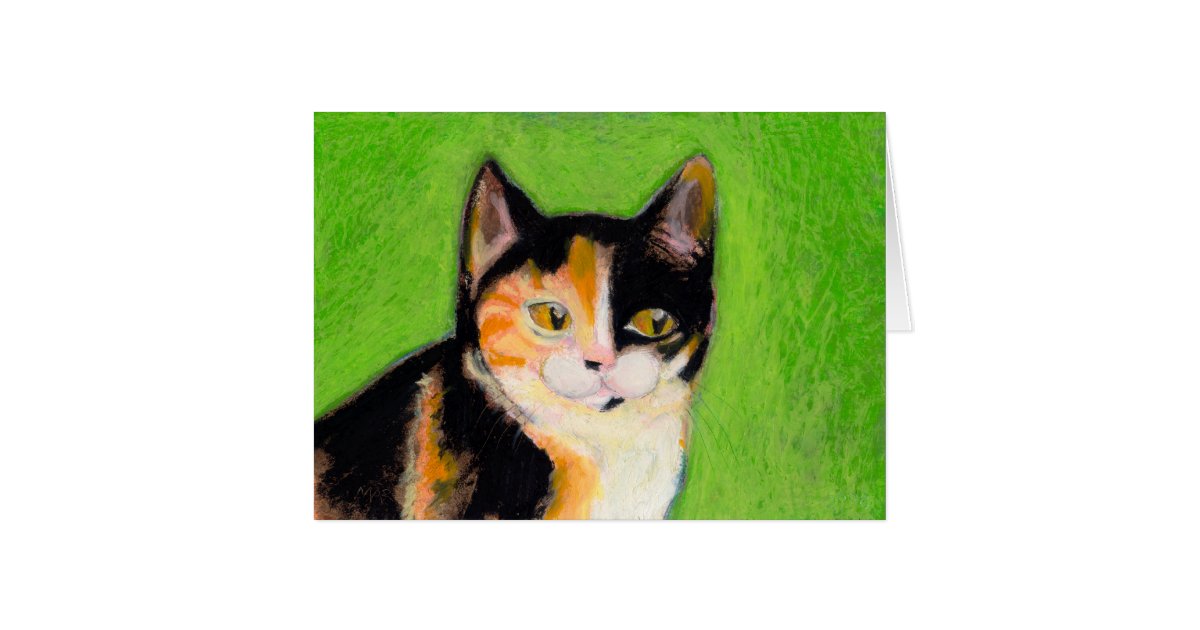 Calico Cat Kitten Art Fun Cute Original Drawing Zazzle Com