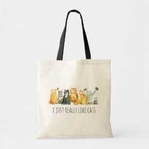 Calico Cat Lady Lover Watercolor Pet Tote Bag