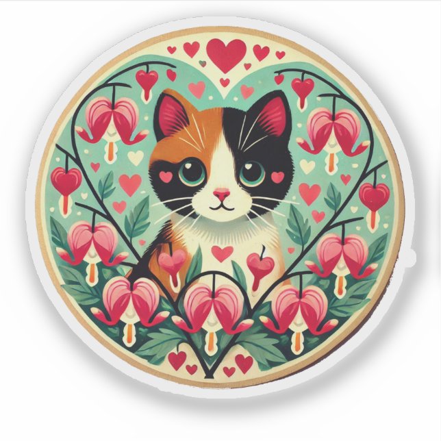 Calico Cat love                                    Sticker (Front)