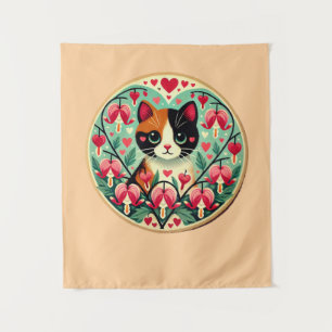 Calico Cat love Tapestry