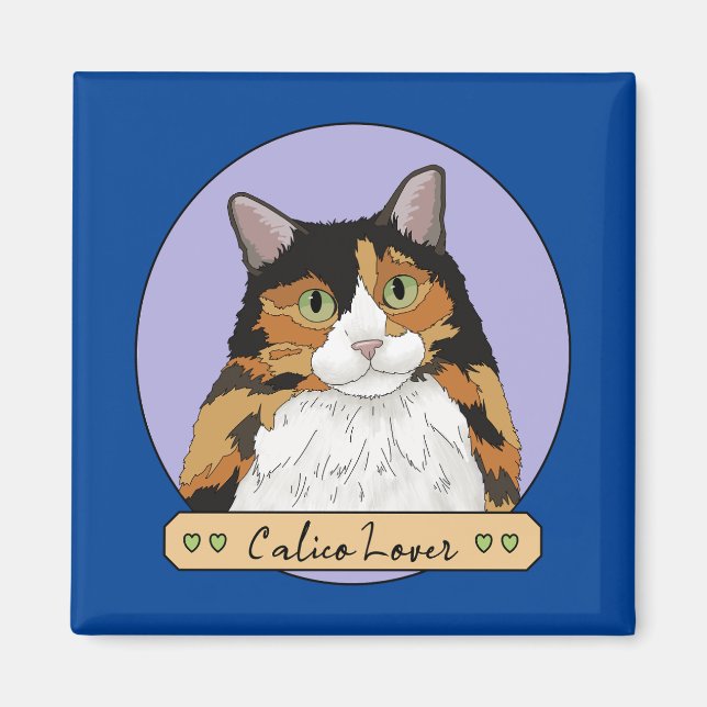 Calico Cat Lover Magnet (Front)