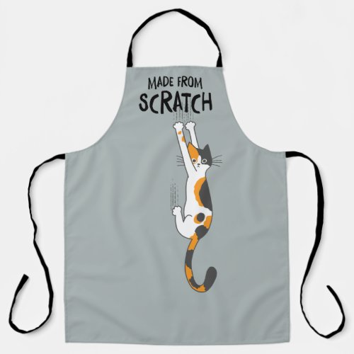 Calico Cat Made From Scratch Funny Cat Hanging On  Apron