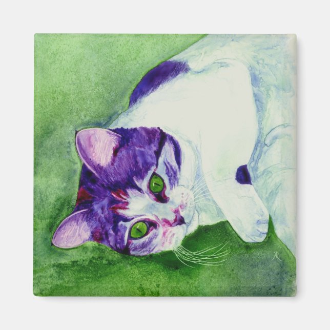 Calico Cat Magnet - "Green-Eyed Girl" (Front)