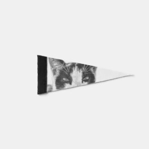 Calico Cat Minimal Halftone Pennant Flag