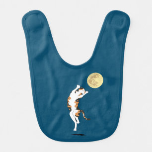 Calico Cat Moon Dancing Baby Bib