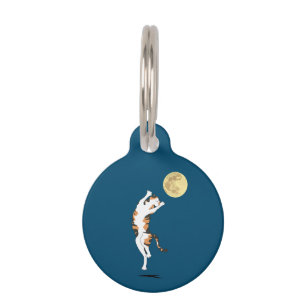 Calico Cat Moon Dancing Pet ID Tag