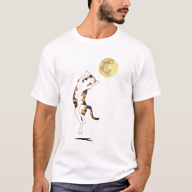 Calico Cat Moon Dancing T-Shirt (Front)