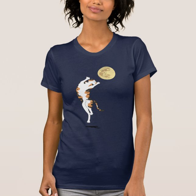 Calico Cat Moon Dancing T-Shirt (Front)