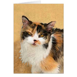 Calico Cat Painting - Cute Original Cat Art