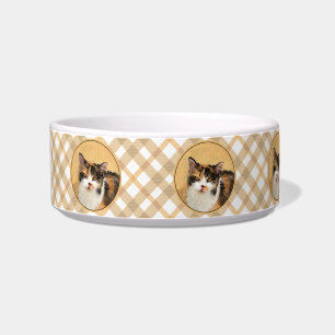 Calico Cat Painting - Cute Original Cat Art Bowl
