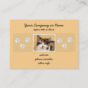 Calico Cat Painting - Cute Original Cat Art Business Card
