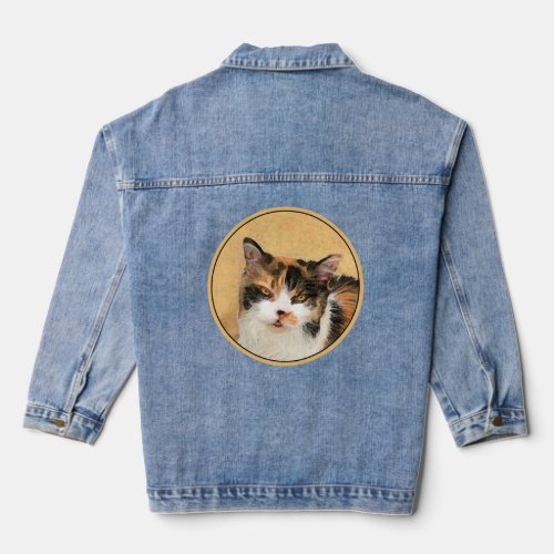 Calico Cat Painting _ Cute Original Cat Art Denim Jacket