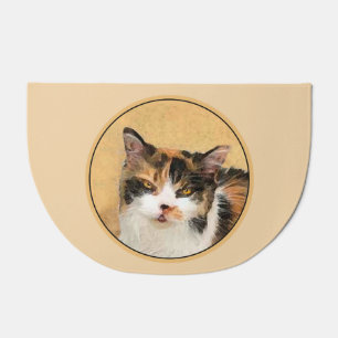 Calico Cat Painting - Cute Original Cat Art Doormat