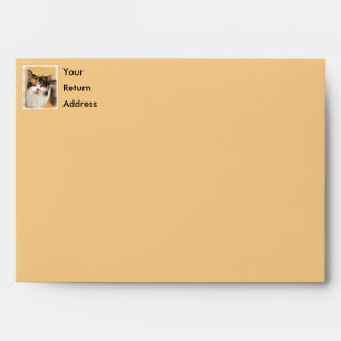 Calico Cat Painting - Cute Original Cat Art Envelope