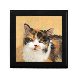 Calico Cat Painting - Cute Original Cat Art Gift Box