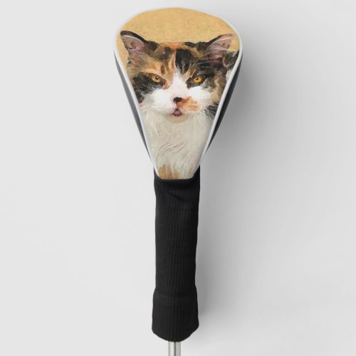 Calico Cat Painting _ Cute Original Cat Art Golf Head Cover