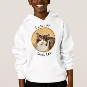 Calico Cat Painting - Cute Original Cat Art Hoodie