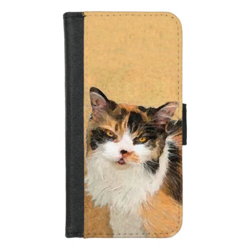Calico Cat Painting _ Cute Original Cat Art iPhone 87 Wallet Case