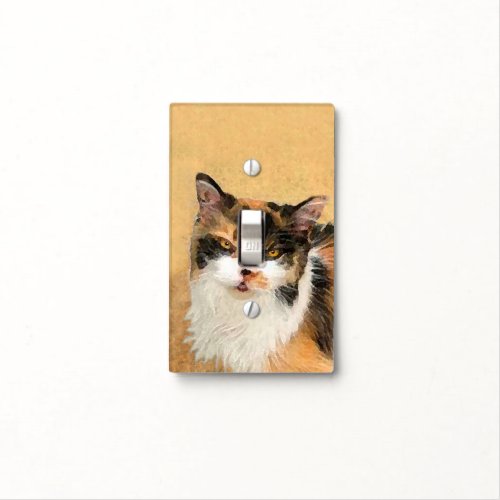 Calico Cat Painting _ Cute Original Cat Art Light Switch Cover