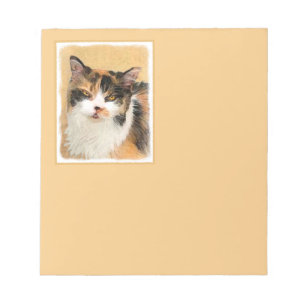 Calico Cat Painting - Cute Original Cat Art Notepad
