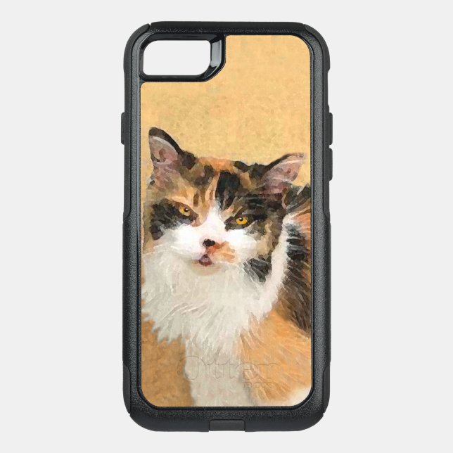 Calico Cat Painting - Cute Original Cat Art Otterbox iPhone Case (Back)
