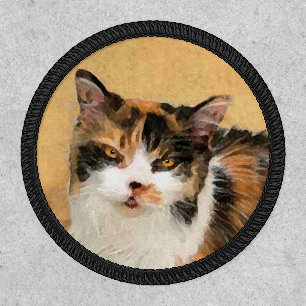 Calico Cat Painting - Cute Original Cat Art Patch