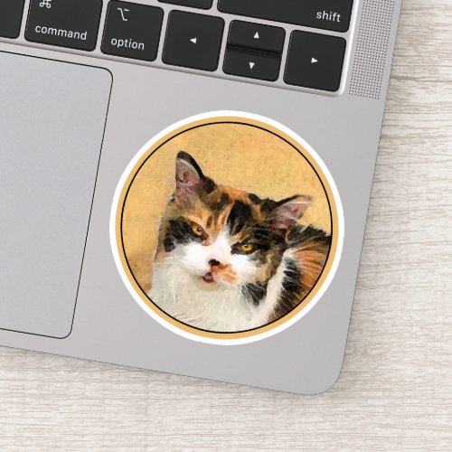 Calico Cat Painting _ Cute Original Cat Art Sticker