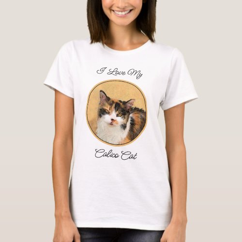 Calico Cat Painting _ Cute Original Cat Art T_Shirt