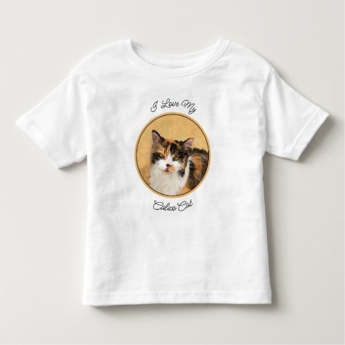 Calico Cat Painting _ Cute Original Cat Art Toddler T_shirt