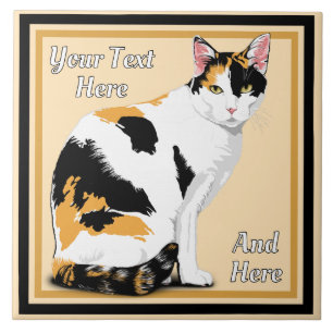 Calico Cat Personalized Ceramic Tile
