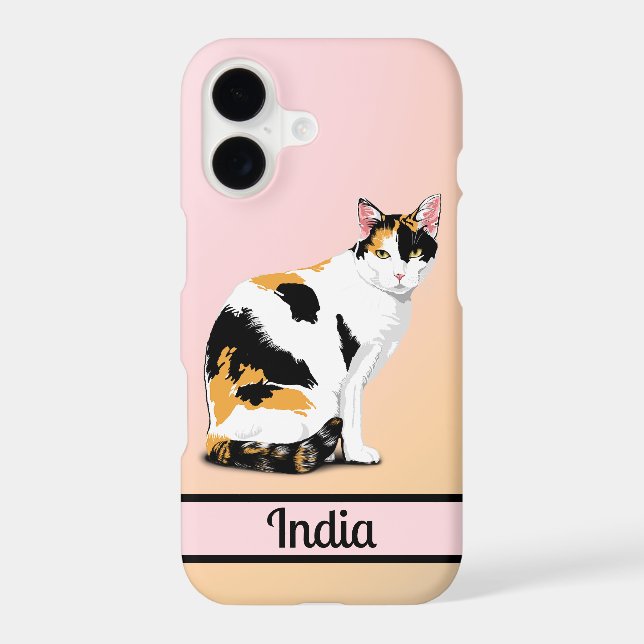 Calico Cat Personalized iPhone Case (Back)