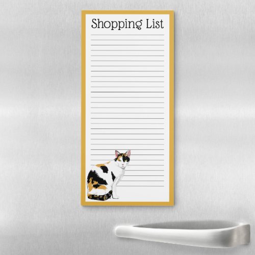 Calico Cat Personalized Magnetic Notepad