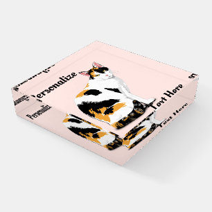 Calico Cat Personalized Paperweight