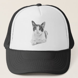 Calico Cat Retro Halftone Trucker Hat