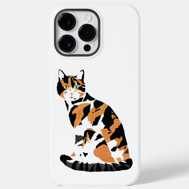 Calico cat sitting Case-Mate iPhone case (Back)