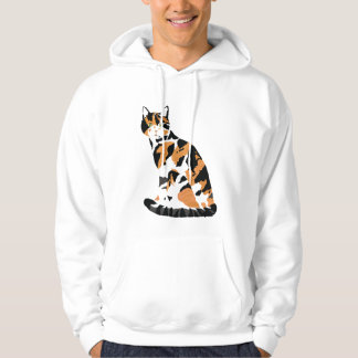 Calico cat sitting hoodie